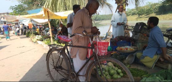 তালায় বাজারে নতুন  সবজি  দাম এখনও নাগালের বাইরে