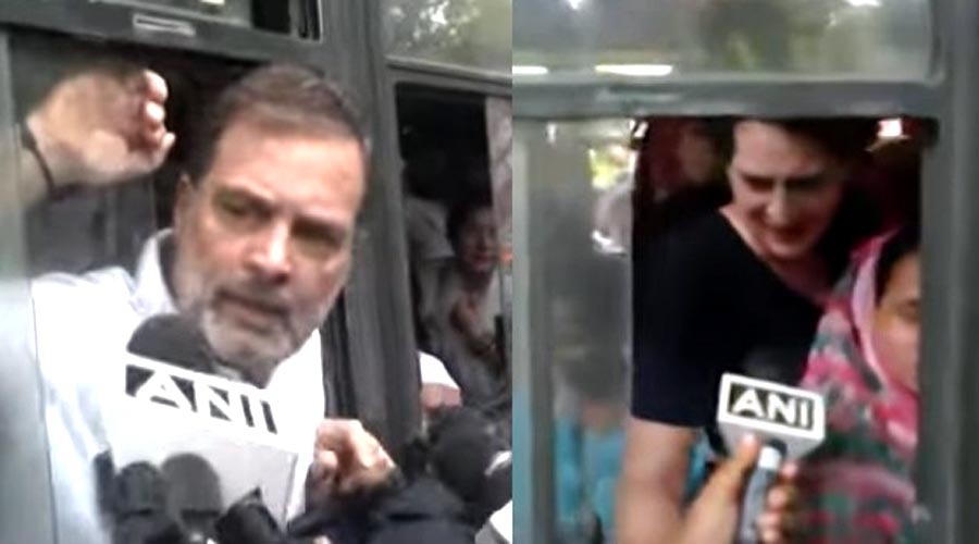 বিক্ষোভে থেকে রাহুল-প্রিয়াঙ্কা আটক, বিজেপি-ইসি আঁতাতের অভিযোগে উত্তাল দিল্লি