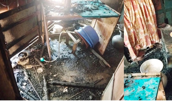 বরিশালে বিএনপির নেতার বসত ঘরে আগুন দিয়ে উল্লাস