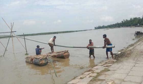 রাজিবপুরে ইউএনওর হস্তক্ষেপে বন্ধ হলো বালু উত্তোলন