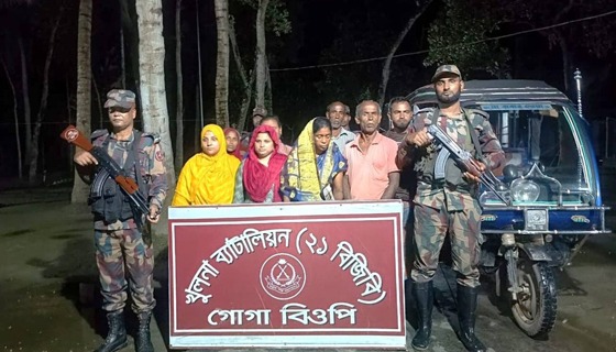 শার্শা সীমান্ত দিয়ে ভারতে প্রবেশ কালে ৮  বাংলাদেশি আটক