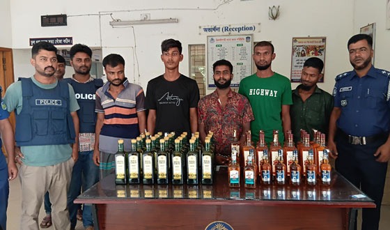 ঝিনাইগাতীতে ১৯ মামলার আসামিসহ গ্রেপ্তার ৬