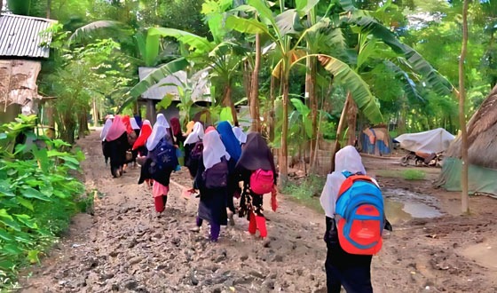 বাউফলে চলাচলের অযোগ্য ১ কিঃমিঃ রাস্তা, দূর্ভোগে চার গ্রামের মানুষ