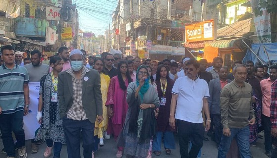 সন্ত্রাসী হামলার প্রতিবাদে শেরপুর জেলা বিএনপির বিক্ষোভ