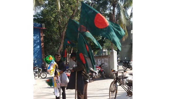 নাজিরপুরে বিজয় দিবস সামনে রেখে জাতীয় পতাকা বিক্রি