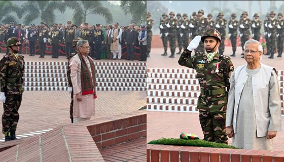 জাতীয় স্মৃতিসৌধে রাষ্ট্রপতি ও প্রধান উপদেষ্টার শ্রদ্ধা
