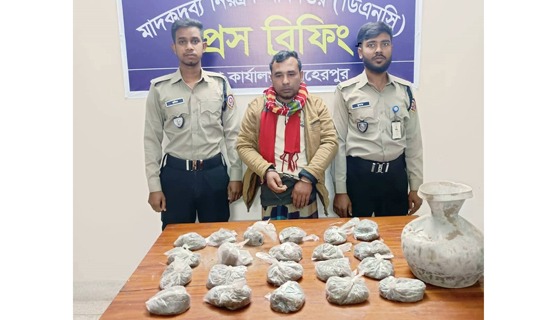 গাংনীতে গাঁজা সহ মাদক ব্যবসায়ী গ্রেফতার