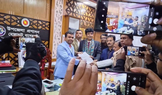 বাগেরহাট-১ আসনে বিএনপির প্রার্থী কপিল কৃষ্ণ মন্ডলের মনোনয়নপত্র দাখিল