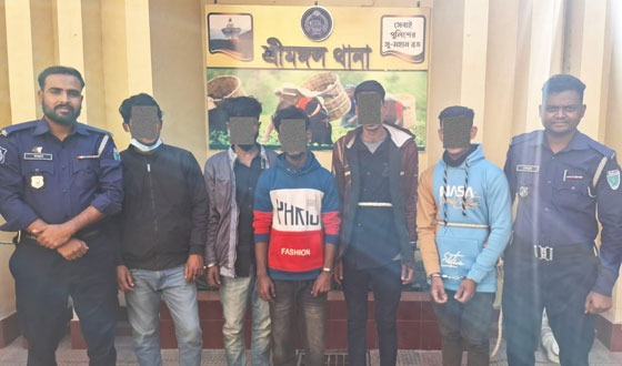 শ্রীমঙ্গলে ওয়ারেন্টভুক্ত পলাতক ৫ আসামী গ্রেফতার