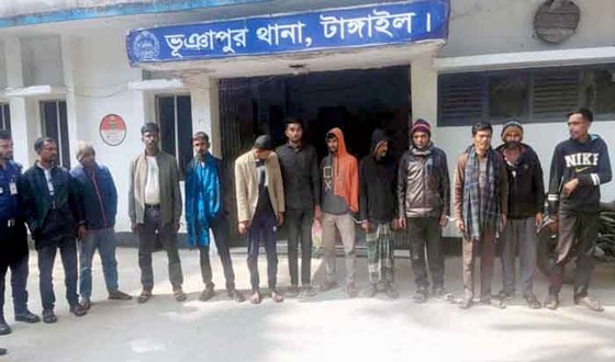 টাঙ্গাইলে জুয়ার আসরে অভিযান, গ্রেপ্তার ১১