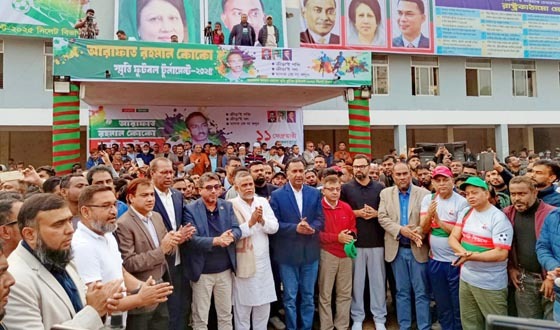 সিলেটে কোকো ফুটবল টুর্নামেন্টে লাল দলকে হারিয়ে সবুজ দল বিজয়ী