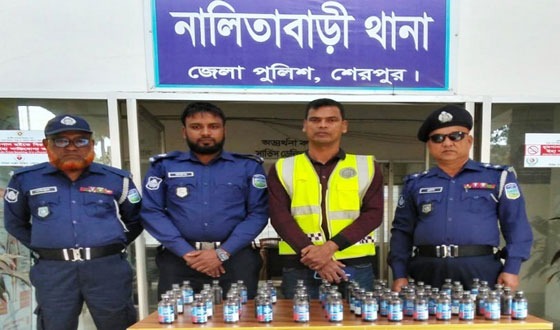 নালিতাবাড়ীতে নারী  মাদক কারবারি গ্রেপ্তার