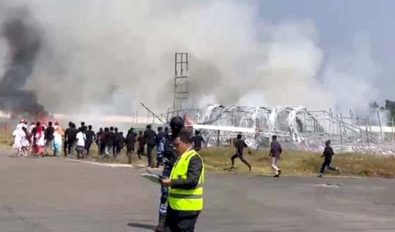 সিলেট ওসমানী বিমানবন্দরে অগ্নিদুর্ঘটনা প্রতিরোধে মহড়া