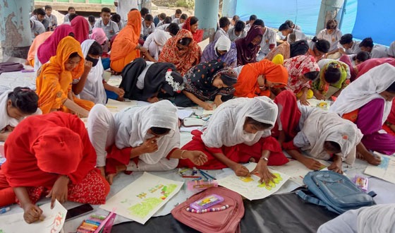 কয়রায় বাঘ সংরক্ষনে গনসচেতনতা কার্যক্রম উপলক্ষে চিত্রাংকন প্রতিযোগিতা