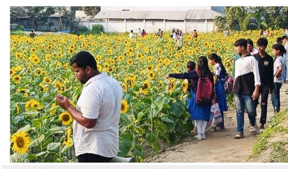শরীয়তপুরে পরিত্যক্ত ময়লার ভাগাড় থেকে ফুলের বাগান