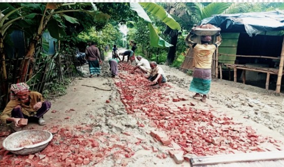 শৈলকুপার ধরমপাড়া গ্রামের রাস্তা নির্মান: ফিরল স্বস্তি