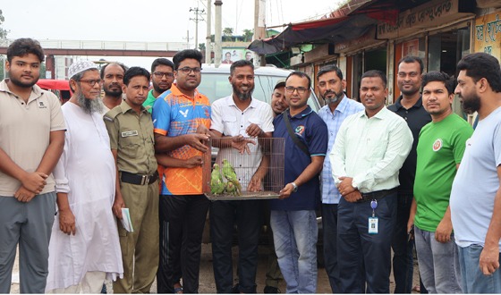 খাঁচায়বন্দি টিয়াগুলো মুক্ত আকাশে উড়লো