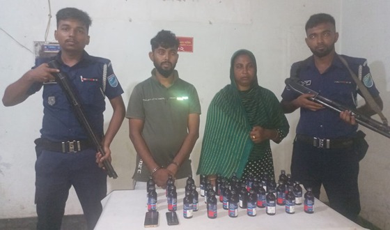 মধুখালীতে ফেনসিডিলসহ ২ মাদক ব্যবসায়ী আটক