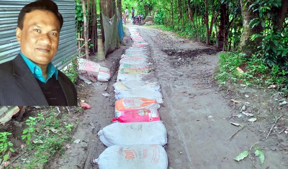 অচল রাস্তা সচল করে প্রশংসায় ভাসছেন বিএনপি নেতা