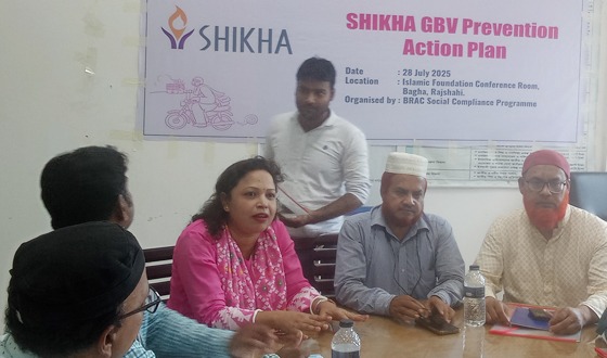 বাঘায় ব্র্যাক শিখা প্রকল্পের জেন্ডার ভিত্তিক সহিংসতা প্রাতরোধে সভা