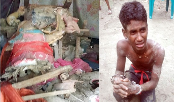 মুর্তি ভেঙে পালানোর সময় যুবক আটক