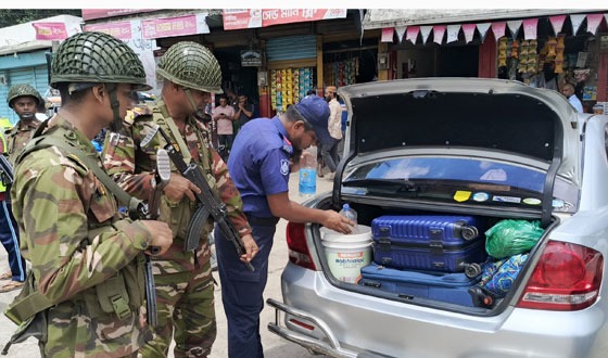 চাঁদপুর বাবুরহাটে ১২০ যানবাহনে তল্লাশি ও জরিমানা আদায়