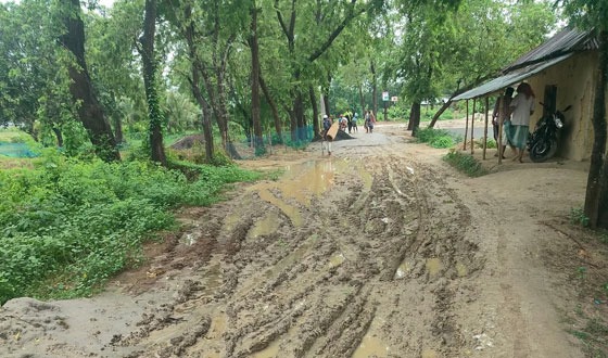 তানোরে বর্ষার শুরুতেই মাটির রাস্তা গুলোর বেহালদশা