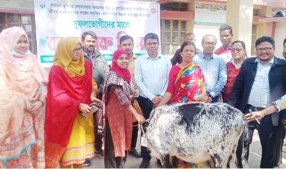 চিরিরবন্দরে ক্ষুদ্র নৃ-গোষ্ঠীর মাঝে বকনা গরু বিতরণ