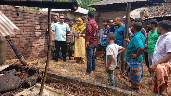 বাঘায় আগুনে পুড়ে তিনটি গরুর মৃত্যু