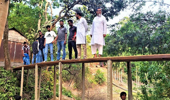 টাঙ্গাইলে স্বেচ্ছাশ্রমে ৬টি কাঠের সেতু তৈরিতে যুবকদের চমক