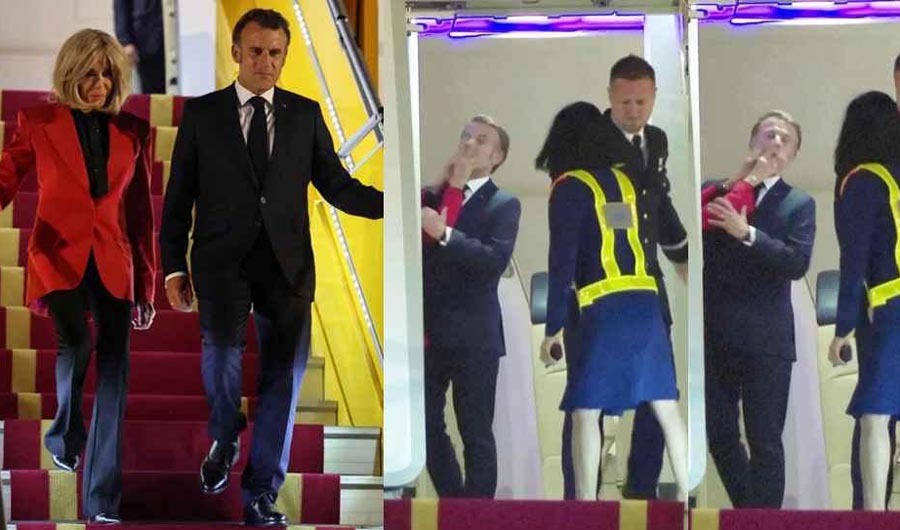 ফরাসি প্রেসিডেন্ট ম্যাক্রোঁকে স্ত্রীর ‘ধাক্কা’, ভিডিও ভাইরাল