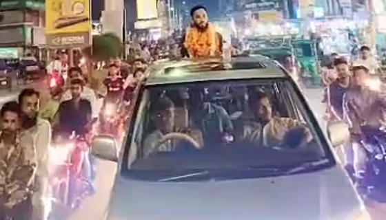 দিঘলিয়ায় বাবু গাজীর কারামুক্তি উপলক্ষে মোটরসাইকেল শোভাযাত্রা