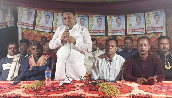 কয়রায় সনাতন ধর্মাবলম্বীদের সাথে বিএনপির প্রার্থীর সভা