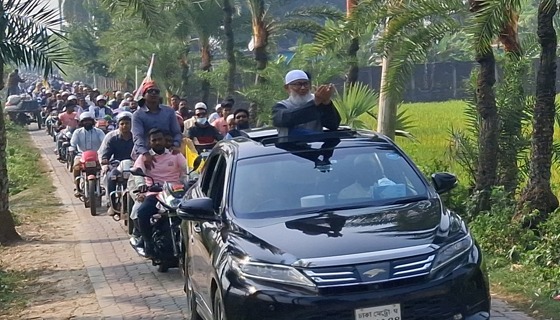 সাতক্ষীরায় জামায়াতের মোটরসাইকেল শোভাযাত্রায় মানুষের ঢল