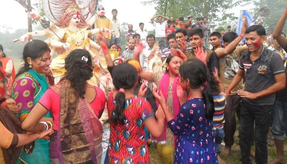 বাঘায় ৪৬ পূজা বিসর্জন