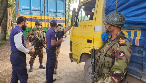 চাঁদপুর সদরে ভ্রাম্যমাণ চেকপোষ্ট স্থাপন, ৮১ টি যানবাহন তল্লাশি