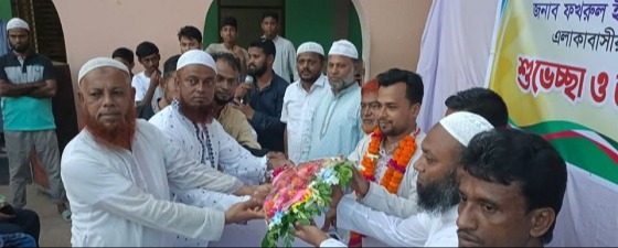 সেনবাগ উপজেলা ছাত্রদল ভারপ্রাপ্ত আহবায়ক রুবেল নিজ এলাকায় সংবর্ধিত