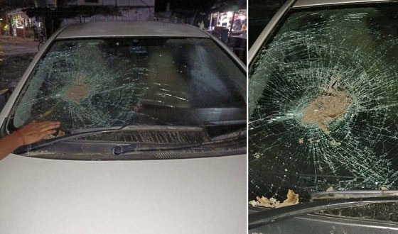 ধামইরহাটে যুবদল নেতার গাড়ি ভাঙচুর