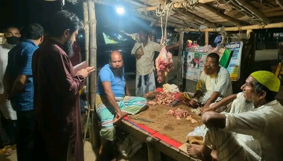 পোরশায় অসুস্থ্য গরুর মাংস বিক্রির অভিযোগে জরিমানা