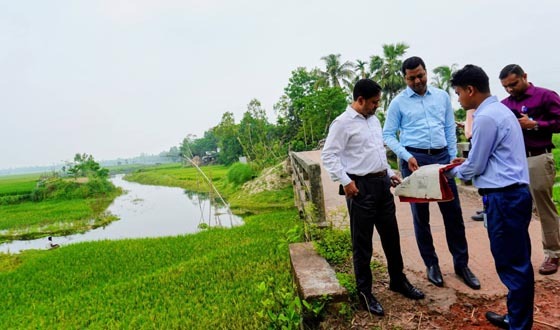 শেরপুরে খাল খনন কর্মসূচির অগ্রগতি পরিদর্শন