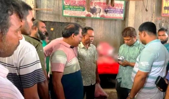 নালিতাবাড়ীতে অসুস্থ গরুর মাংস বিক্রির অভিযোগে জরিমানা