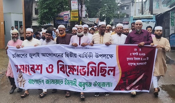 বাবুগঞ্জে জামায়াতের সমাবেশ ও বিক্ষোভ মিছিল