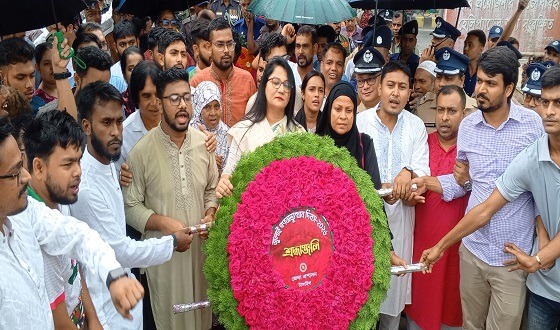 টাঙ্গাইলে জুলাই গণঅভ্যুত্থান দিবস উপলক্ষে স্মৃতি স্তম্ভে শ্রদ্ধা