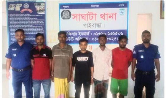 গাইবান্ধায় মাদক বিরোধী অভিযানে গ্রেপ্তার ৬