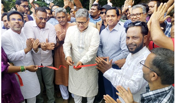 চরভদ্রাসনে কাঠের সাকু গড়ে যাতায়াত সুগোম করলেন স্পেন প্রবাসী