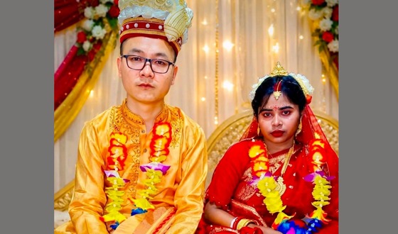 প্রেমের টানে চীনের যুবক বরিশালে, বসলেন বিয়ের পিড়িতে