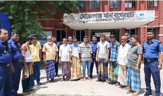 পুলিশের বিশেষ অভিযানে মোরেলগঞ্জে ১০ জান গ্রেপ্তার
