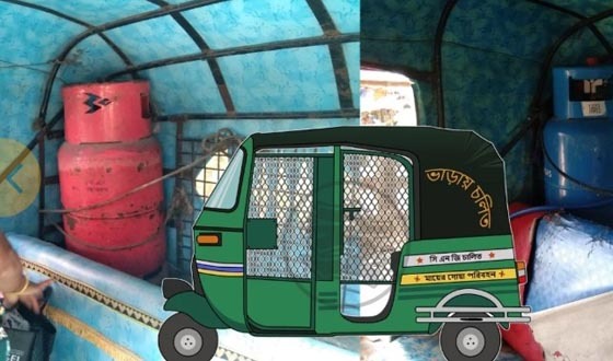 গজারিয়ায় সিএনজি অটোরিকশায় ব্যবহার হচ্ছে রান্নার এলপিজি সিলিন্ডার