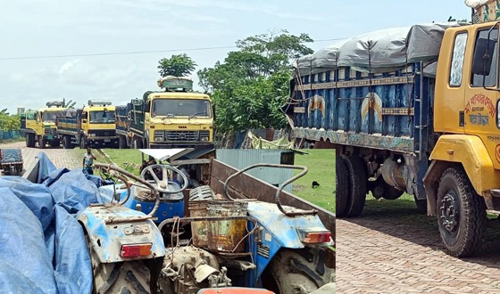 কলাপাড়ায় ট্রলি, জেনারটর,ওয়েট মেশিন আটক করল পুলিশ