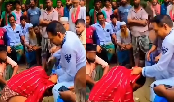কুমিল্লায় পরকীয়ার অভিযোগে গ্রাম্য সালিশে নারীকে চেয়ারম্যানের জুতাপেটা